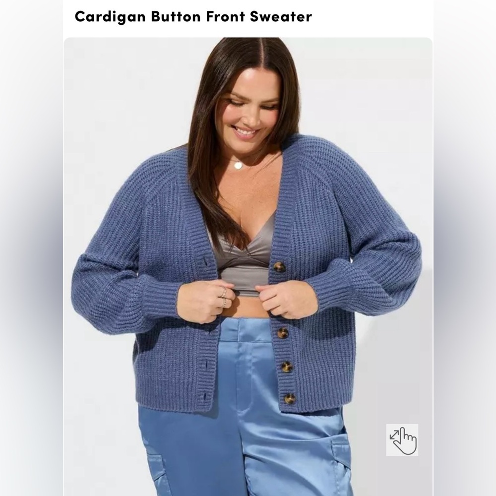 Torrid Cardigan Button Front Sweater - Blue Horizon 3x
